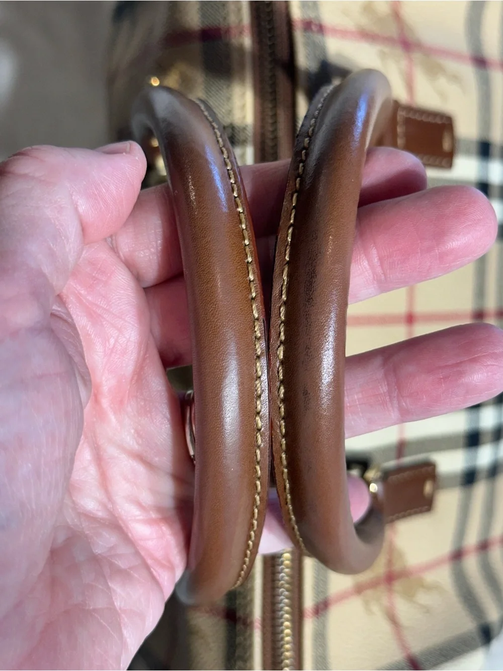 Burberry Brown Leather Logo satchel